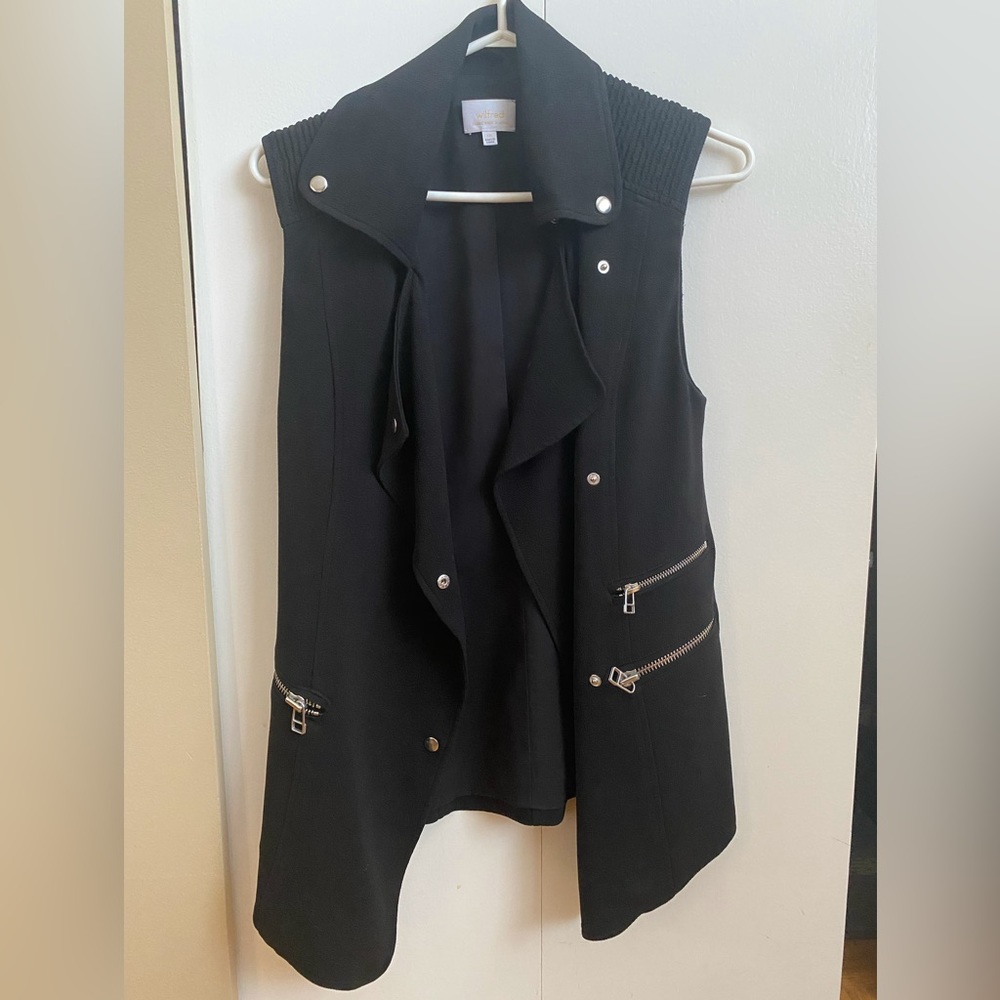 Wilfred XXS black vest with silver hardware.